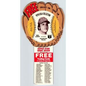 Pepsi-Cola Baseball Trading Card 1977 Greg Luzinski Philadelphia Phillies MLB